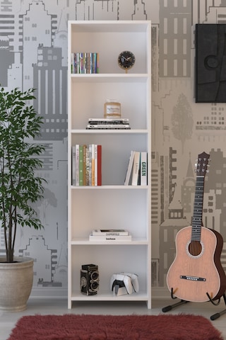 Abetemobilya 5 Raflı Beyaz Kitaplık