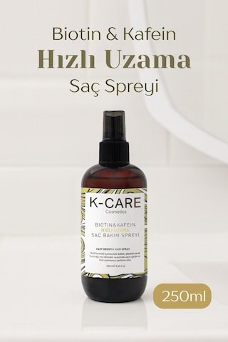 K K-care Cosmetics Hızlı Uzamaya Yardımcı Biotin & Kafein Saç Spreyi 250 ML