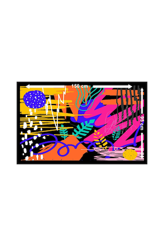 Nazzain Miami Pop Desenli Bağlamalı Yırtmaçlı Pareo Plaj Eteği Bikini Üstü Plaj Giyim Yazlık Beachwear 150x95 Cm Çok Renkli