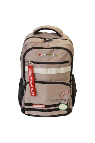 Ççs London 3 Gözlü Sırt Çantası Okul Çantası Spor Çanta Günlük Çanta 51680 Açık Kahve Desenli