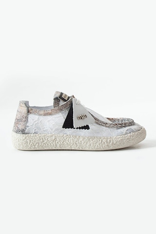 Dericia Shoes Rush Hakiki Deri Rahat Dantel Detaylı Tüllü Kadın Sneaker Beyaz