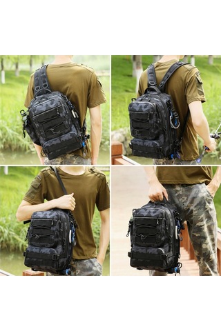 Hombey Açık Hava Çantası Balıkçılık Malzemeleri Sırt Çantası Saklama Çantası Açık Hava Omuz Çantası Suya Kamuflaj