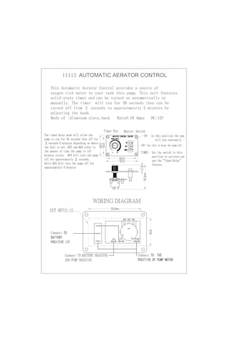 Aeratör Swıtch, Livar Pompası Zamanlayıcı, Havalandırıcı Zamanlayıcı, Lıvewell 12v