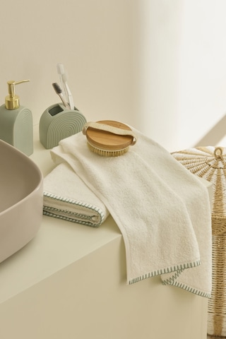 Kaşmir Home Dream 2'li Çoban Dikişli El Havlusu Çağla Beyaz