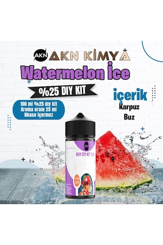 Watermelon Ice Yoğun Dıy Kit Karpuz Buz Gıda Aroması %25 Oranda Aroma İçerir Hazır Değildir 100 Ml
