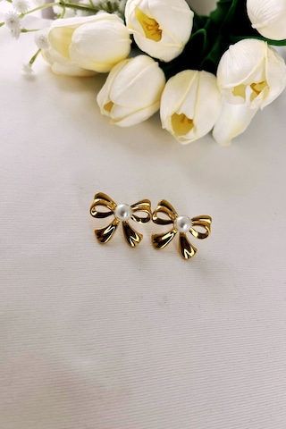 Fiyonk Model Gold Küpe Çok Renkli
