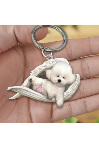 Hfambition Akryl Köpek Figürlü Anahtar Zinciri - Uv Baskılı, Tek Taraflı, Ev Ve Araba Kullanıma Uygun, Dayanıklı Ve Şık Tasarım Diğer