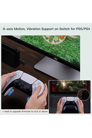8bitdo Kablosuz Usb Adaptörü 2, Xbox Series, Joycons, Switch Pro, Ps5, Ps4, Ps4 Pro, Ps3 On Switch İçin Bluetooth Anahtar Denetleyicileri Adaptörü, Pc,, Raspberry Pi, Retrofreak Siyah