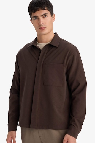 Defacto Poplin Gömlek G6253ax25wnbn337 Kahve-bn337