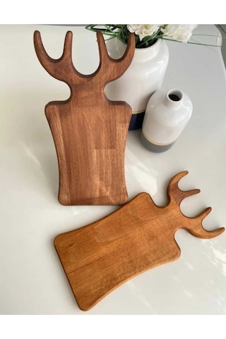 Geyik Model Kesme Sunum Tahtası Ahşap