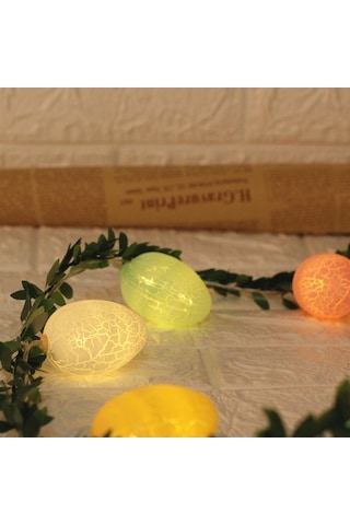 Novahub 10 Led Paskalya Yumurtası Şekilli Renkli Işık Zinciri - Parti, Düğün, Dekorasyon İçin 112 Karakter Çok Renkli, Parti Renkli Çok Renkli