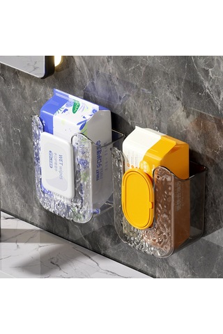 Şeffaf Gri Duvara Monte Mendil Kutusu, Deliksiz A