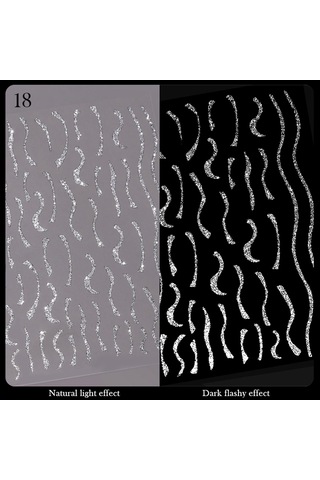 3d Reflektif Efekt Nail Art Sticker Model - 18 55881- 18