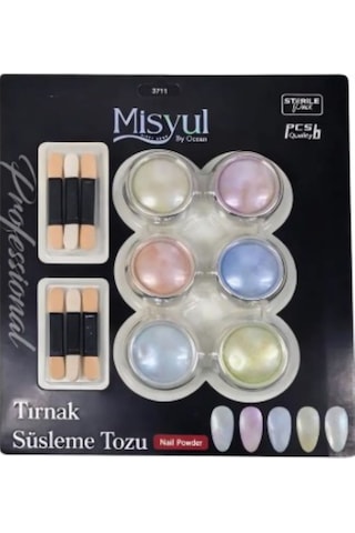 Misyul Buzlu Aurora Tozu Seti Kuzey Işıkları Efektli Kristal Nail Art Tırnak Süsleme Tozu 6'lı