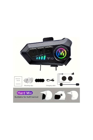 Y10 1000mah Motosiklet Kask Kulaklığı Sesli Kontro Kablosuz Eller Açık Konuşan Kulaklık Ahizesiz Çağrı Müzik Kulaklık Sert İşaret Alıntı Sözcük