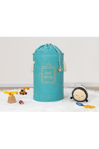 Baby Yuvarlak Torbalı Oyuncak/kirli Çamaşır Sepeti Mavi