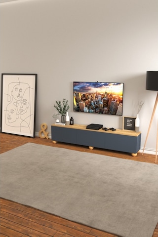 B3 Concept Nort Serisi Antrasit Safir Meşe 3 Kapaklı Tv Ünitesi