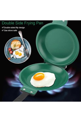 Yapışmaz Tava Yumurta Omlet Krep Yapımcısı Kızartma Tersinir Çevirmeli Tencere Katlama, Çift Taraflı Yapışmaz Tava, Çok Renkli Diğer