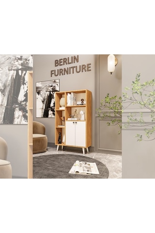 Merlin Mobilya Milano 2 Kapaklı 7 Bölmeli Kitaplık
