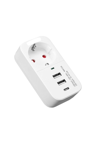 Ftr017 3in1 Termal Akım Korumalı 2usb-a 1soket 3680w 1 Pd Type