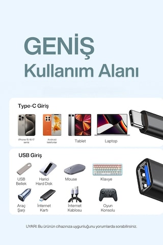 Otg Veri Kablosu Tip C Usb 3.0 Adaptörü A Hızlı Veri Aktarma Cep Telefon Tablet Pc Araba İçin Kablo