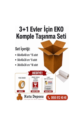 3+1 Evler İçin Eko Komple Taşınma Seti 1 Adet 3+1 Evler İçin Eko Komple Taşınma Seti 1 Adet
