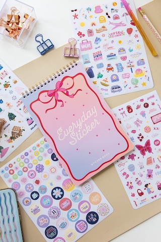 A5 Sticker Book 1183 Adet 18 Yaprak Renkli Etiket Defteri Everyday Sticker