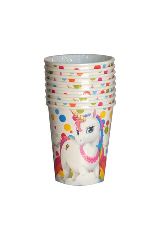 Rainbow Unicorn Kullan At Set16 Kişilik 96 Parça Karton Tabak-karton Bardak-kağıt Peçete-plastik Çatal-bıçak Seti 1