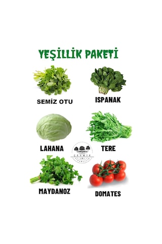 Tohum Paketi Semizotu , Ispanak, Beyaz Lahana , Tere , Maydanoz ,