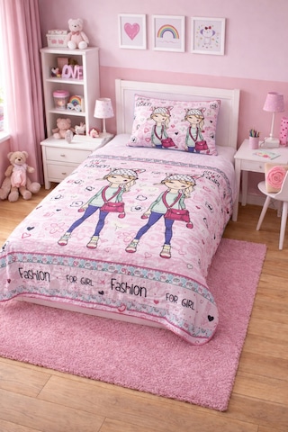 Çok Amaçlı Çocuk Yatak Örtüsü Geniş Ebatlı 160 X 230 Tek Örtü Pembe