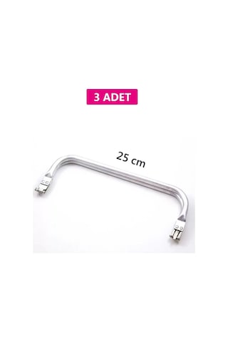 2K Gizli Metal Çanta Bursu 3 Adet - 25 Cm - Metal Çanta Aparatı Çanta Aksesuarı Açık Ahşap