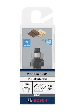 Bosch Pro 15.9x7.9mm R1.6 Ahşap Oluk Açma Freze Ucu 2608629681
