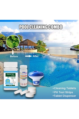 Padalink Havuz Temizlik Seti: 1 Adet Tablet Dağıtıcı + 50 Adet Ph Test Şeridi + 100g Dezenfektan Tabletler