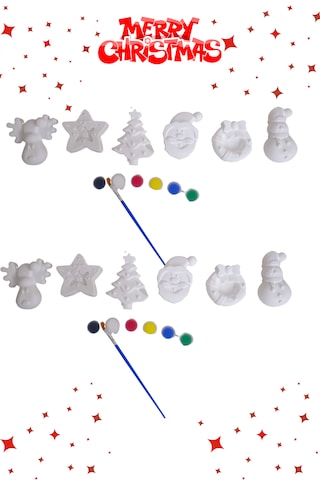 Eğitici Etkinlik Yılbaşı-noel-christmas 6'li Set 2 Boyutlu 8 Cm