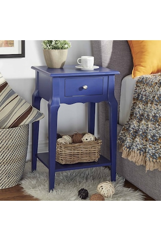 Wooding Masif Lacivert Lake Bonamy Komodin - Yan Sehpa