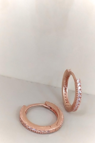 Gümüş 1 Cm Ince Taşlı Bayan Halka Küpe Nz11d3 Diğer