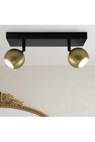 Gu10 Tasarruflu Led 3 Lü Metal Gövde Gold Hareketli Başlık Spot T Siyah
