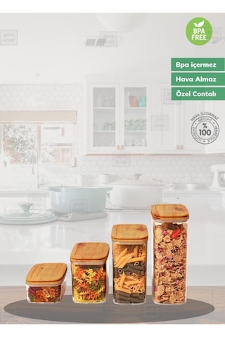 9 Lu Erzak Saklama Kabı Seti Bpa Free Bakliyat Kutusu Şeffaf