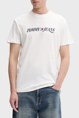 Tommy Jeans Logolu Pamuklu Regular Fit Bisiklet Yaka T Shirt Erkek T Shirt Dm0dm22548 Ybl Beyaz