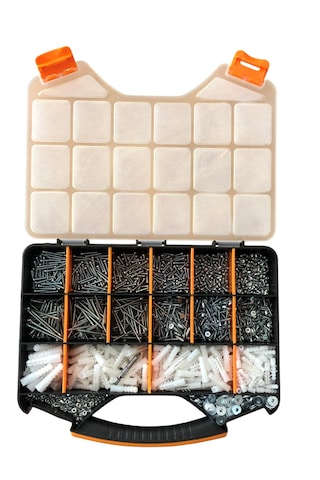 2077 Parça 20 Çeşit Sunta Vidası,dübel ,metrik 3 Mm Civata ,somun