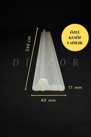 Diecor Dekoratif Boyanabilir 1 Adet 4 Cm Eğimli Polistren Duvar Çıtası Beyaz 4 Cm Model:xa249