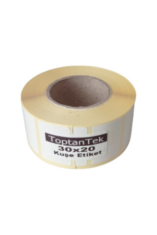 30X20 KUŞE ETİKET 1. RULO 1000 ADET (TAM METRAJ) TERMAL TRANSFER