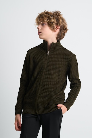 Alexandergardı Fermuarlı Dik Yaka Hırka Haki