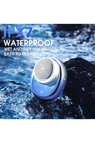 Kompakt Erkek Elektrikli Tıraş Makinesi - Seyahat İçin Mini Taşınabilir Tıraş Makinesi, Su Geçirmez Ipx7, Usb-c Hızlı Şarj, Aşırı Şarj Koruması, 7100 Rpm Güçlü Cep Boy Tıraş Makinesi Mavi