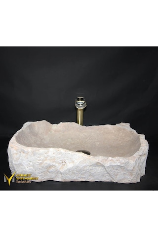 Traverten Şekilsiz Patlatma Kaya Lavabo