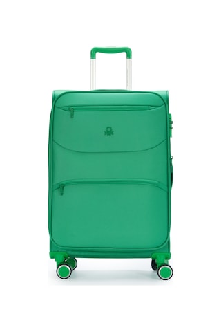 Benetton 2'li Valiz Seti Orta Ve Kabin Boy Lüx Kumaş Valiz Yeşil Bnt2400 Yeşil