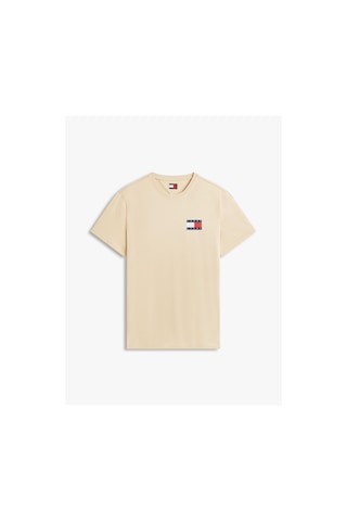 Tommy Hilfiger Tjm Slım Essentıal Flag Tee Ext Erkek Bej T-shirt - Dm0dm20740-12888 Beige