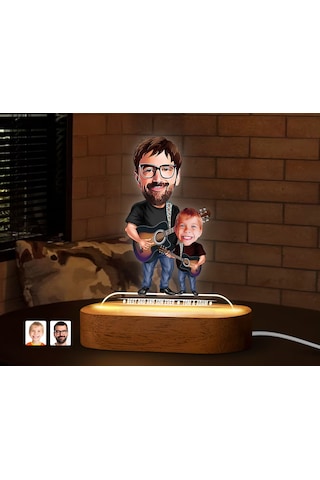 Bk Gift Kişiye Özel Baba-oğul Karikatürlü Dekoratif 3d Biblo Led Işıklı Gece Lambası-2, Babaya Hediye, Babalar Günü Hediyeleri Kobitmeyen138254 Bk Gif