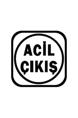 Acil Çıkış Arma Sticker (Yeşil & Siyah) 8X8 Cm