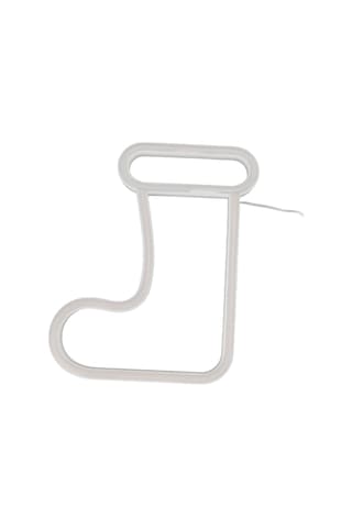 Kangvka Noel Çorap Şekilli Neon Işıklı Dekorasyon, Usb/pil Beslemeli, Masaüstü/duvar Dekoru, Akşam Lambası Bz2645-w